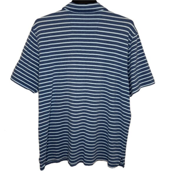 Southern Tide Seaside Performance Blue Striped Polo Shirt Size XL - Picture 4 of 6